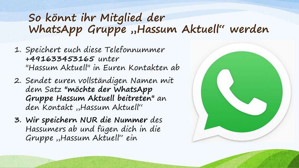 Whatsapp Gruppe Hassum aktuell