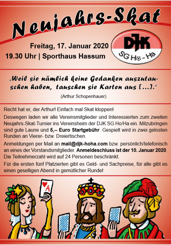 Flyer Neujahr- Skatturnier DJK HoHa Januar 2020