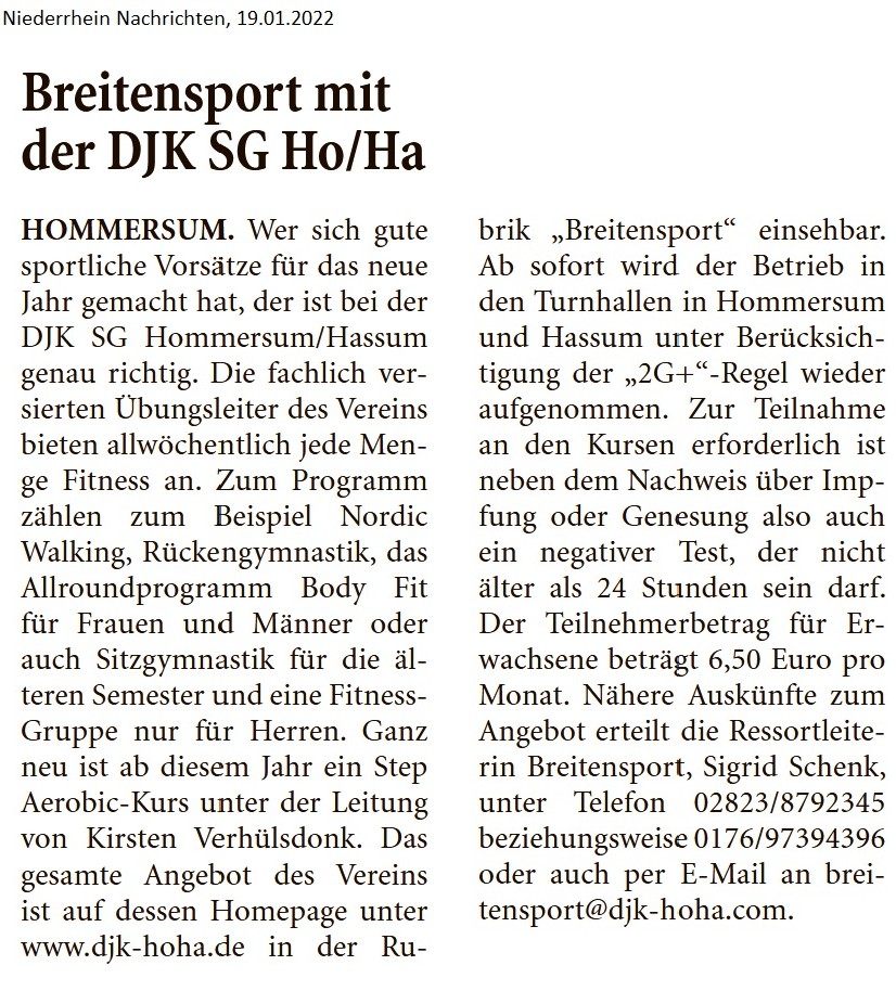 Breitensport mit DJK Ho/Ha