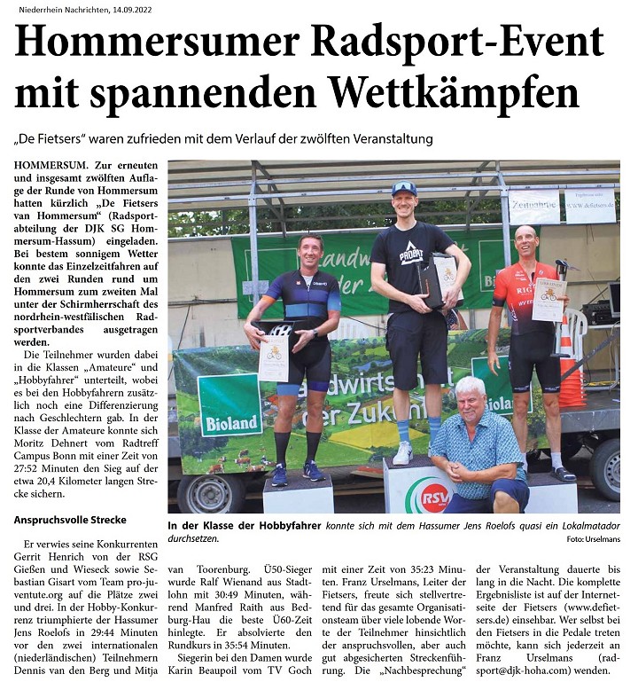 Hommersumer Radsport-Event mit spannenden Wettkämpfen