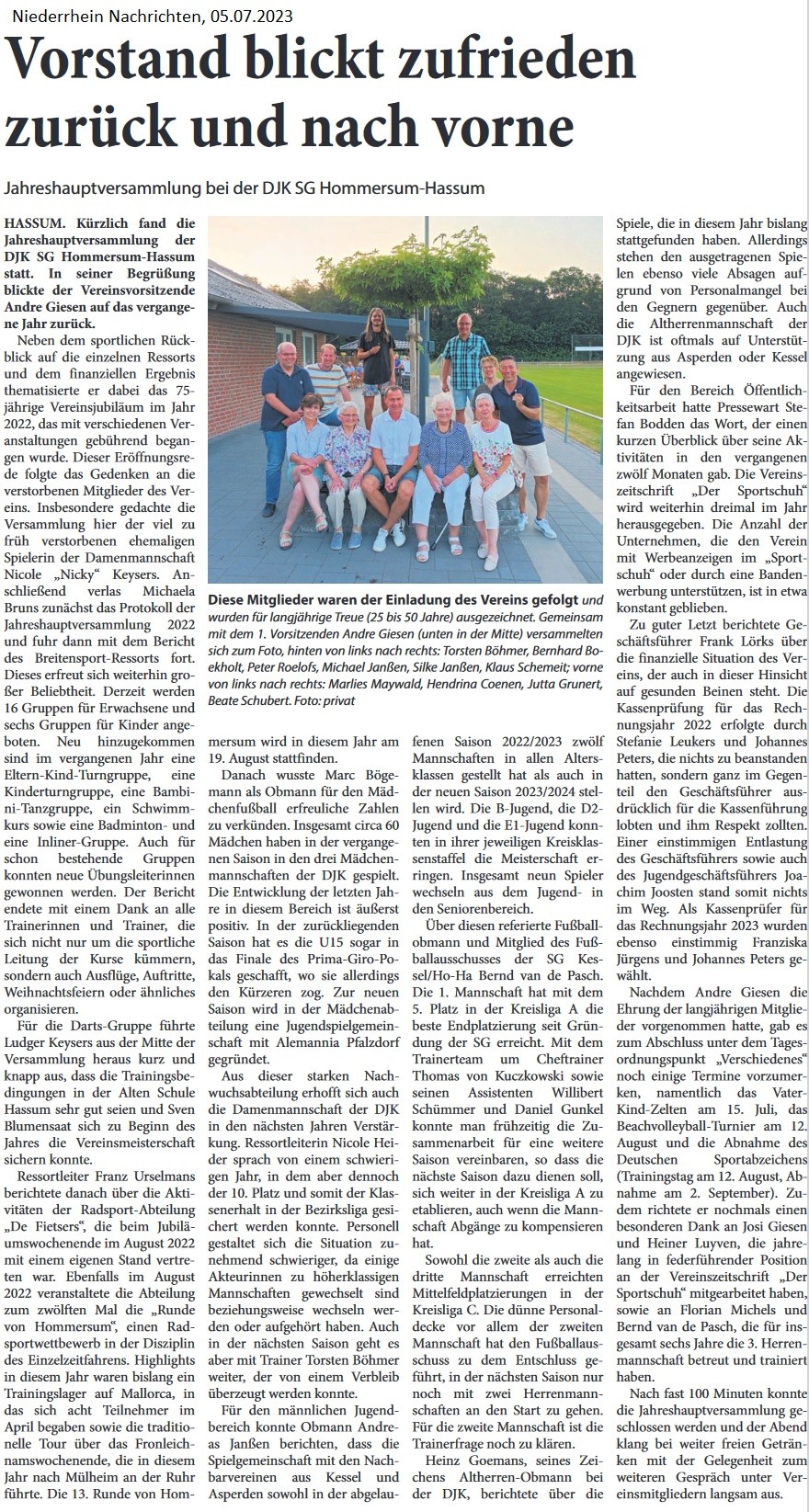 JHV 2023 - Vorstand blickt zufrieden zurück und nach vorne