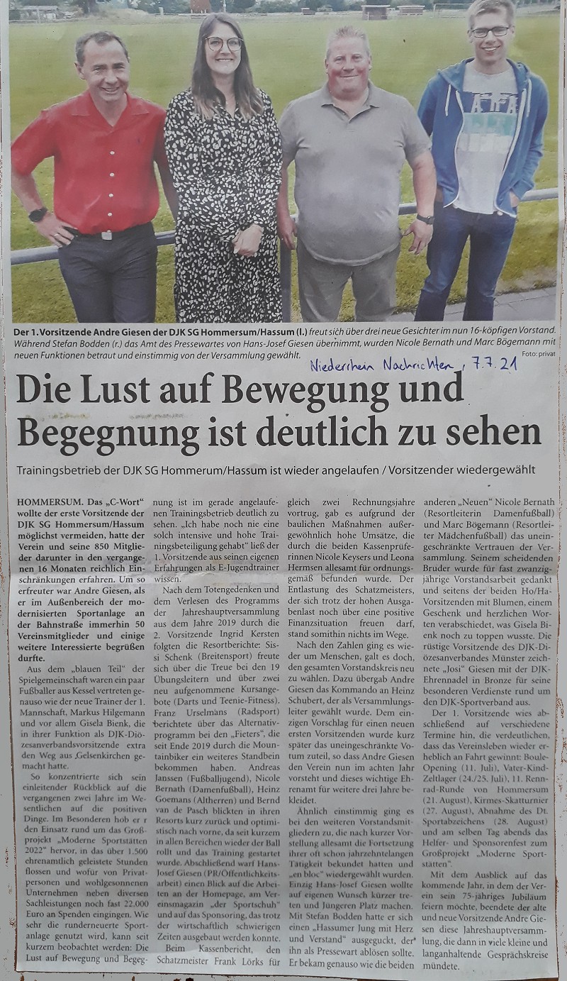 Niederrhein Nachrichten Lust auf Begegnung und Bewegung