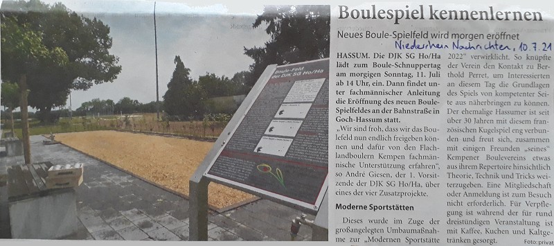 Boulefeld Eröffnung