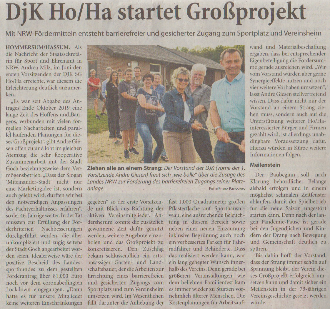 DJK Ho/Ha startet Großprojekt