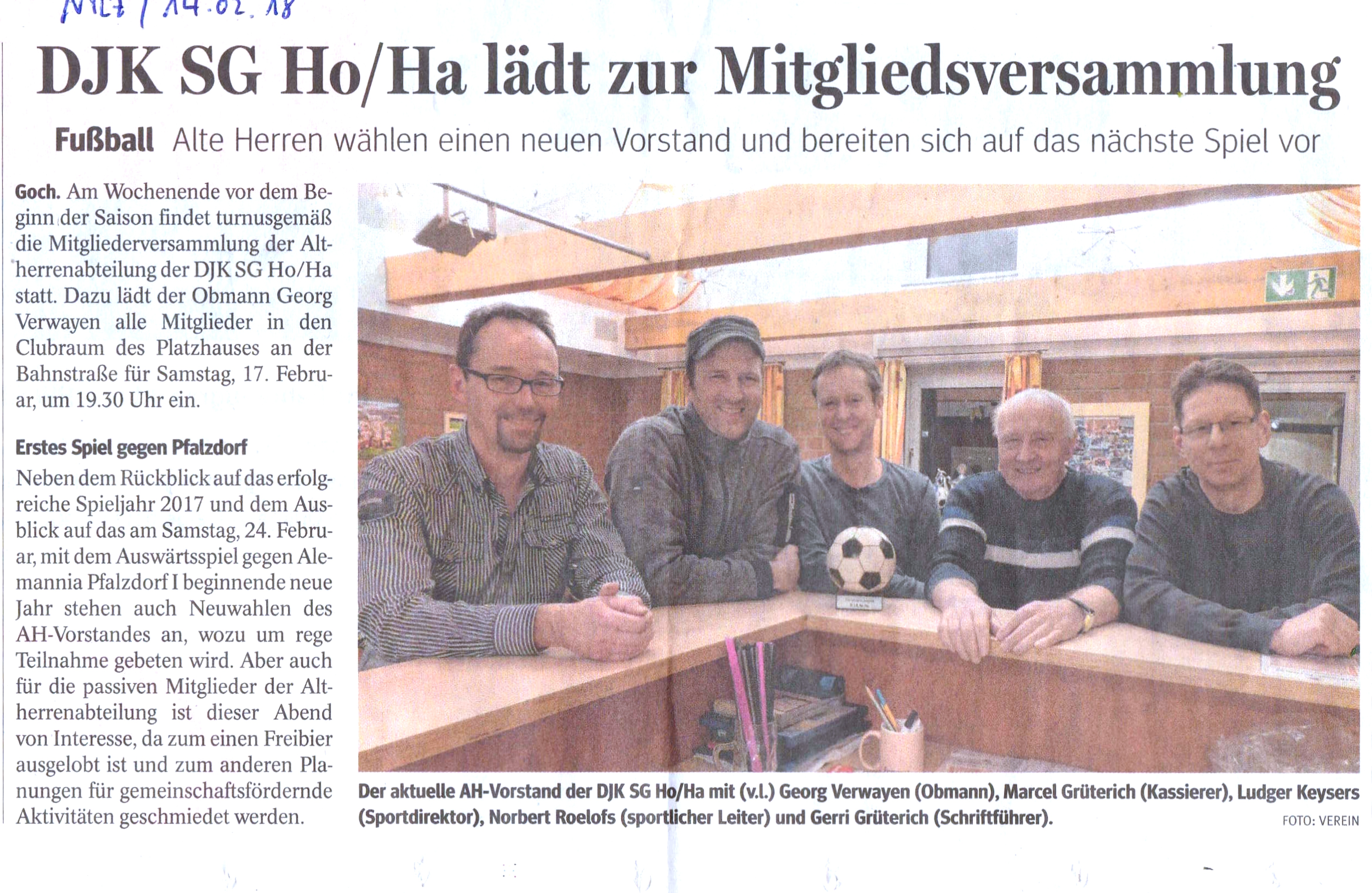 DJK SG Ho/Ha lädt zur Mitgliederversammlung