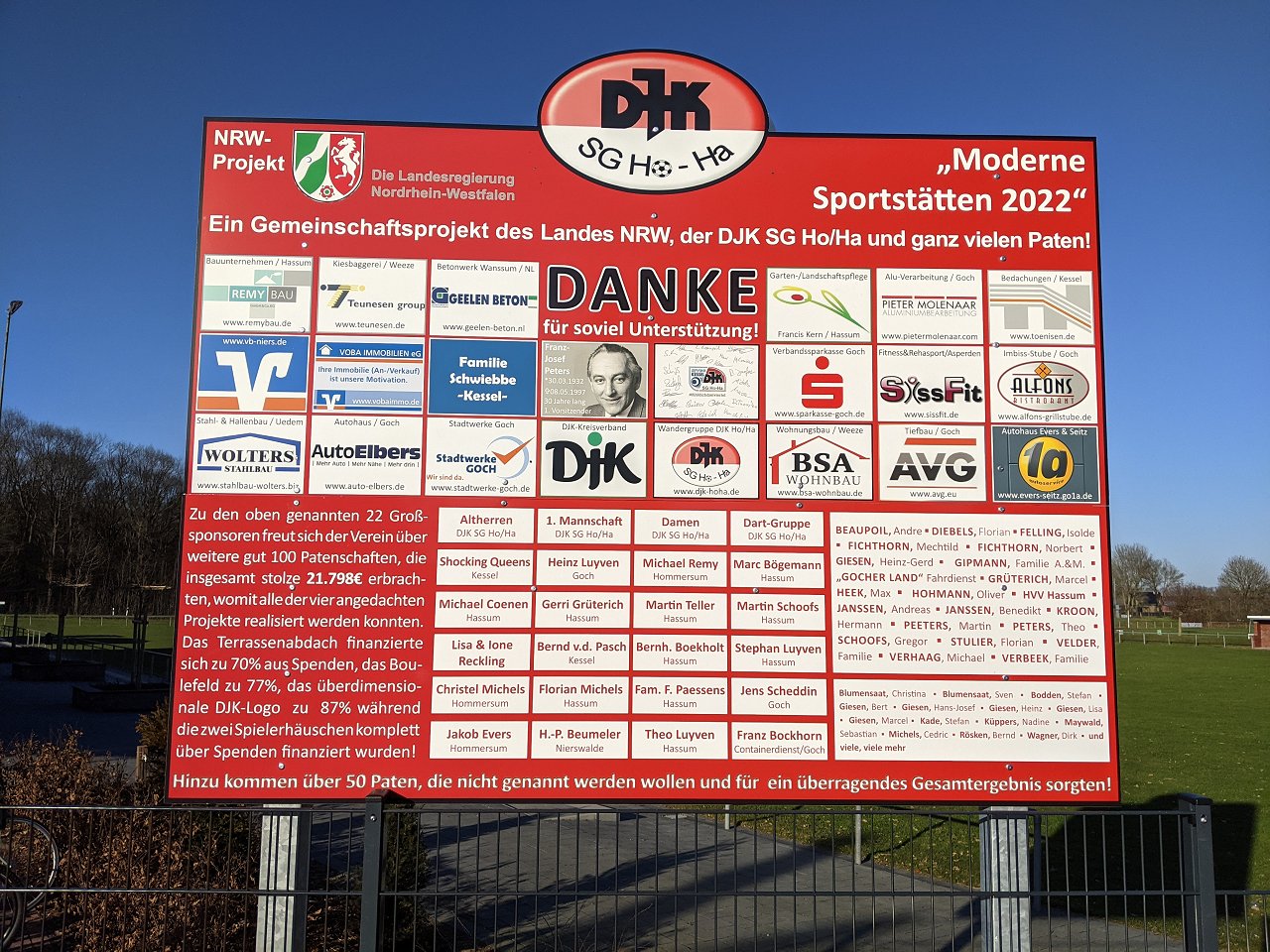 SG DJK Ho-Ha Moderne Sportstätten Schautafel