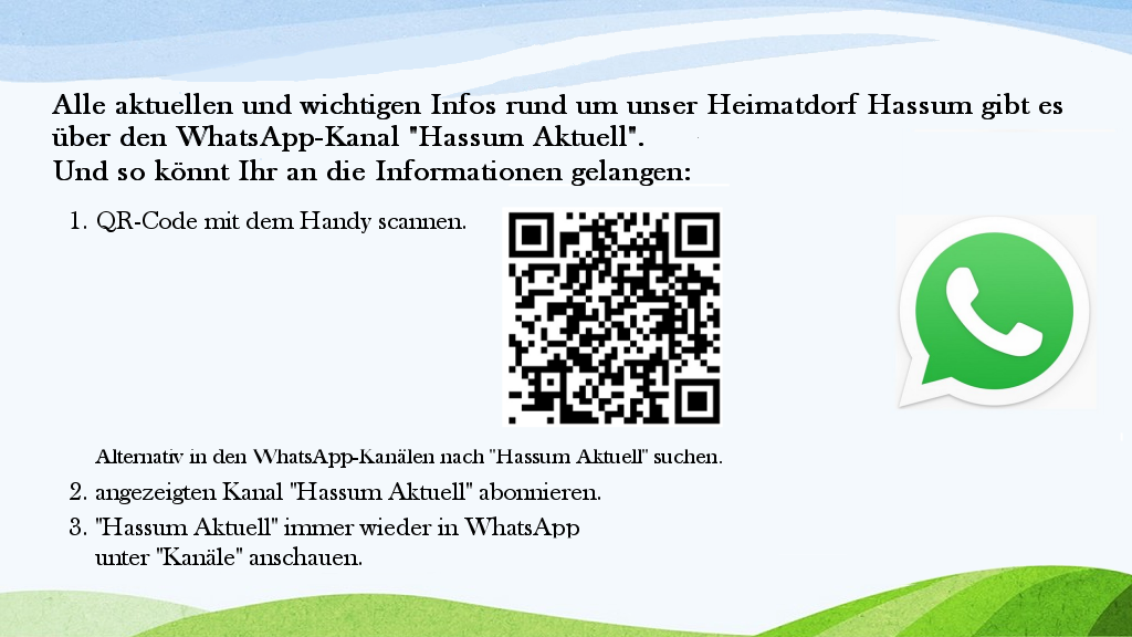 Whatsapp Kanal Hassum aktuell